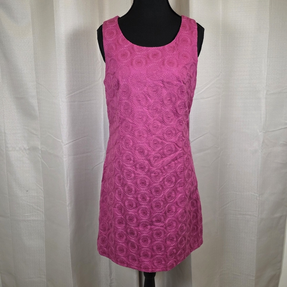 Hatley Pink Embroidered Cotton Shift Dress Size 6